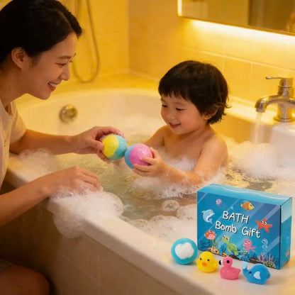 BubbleSprout™ 12-Pack Kid Bath Bombs with Surprise Toys – Natural, Fun, Colorful, and Safe Bubble Spa Gift Set for Children