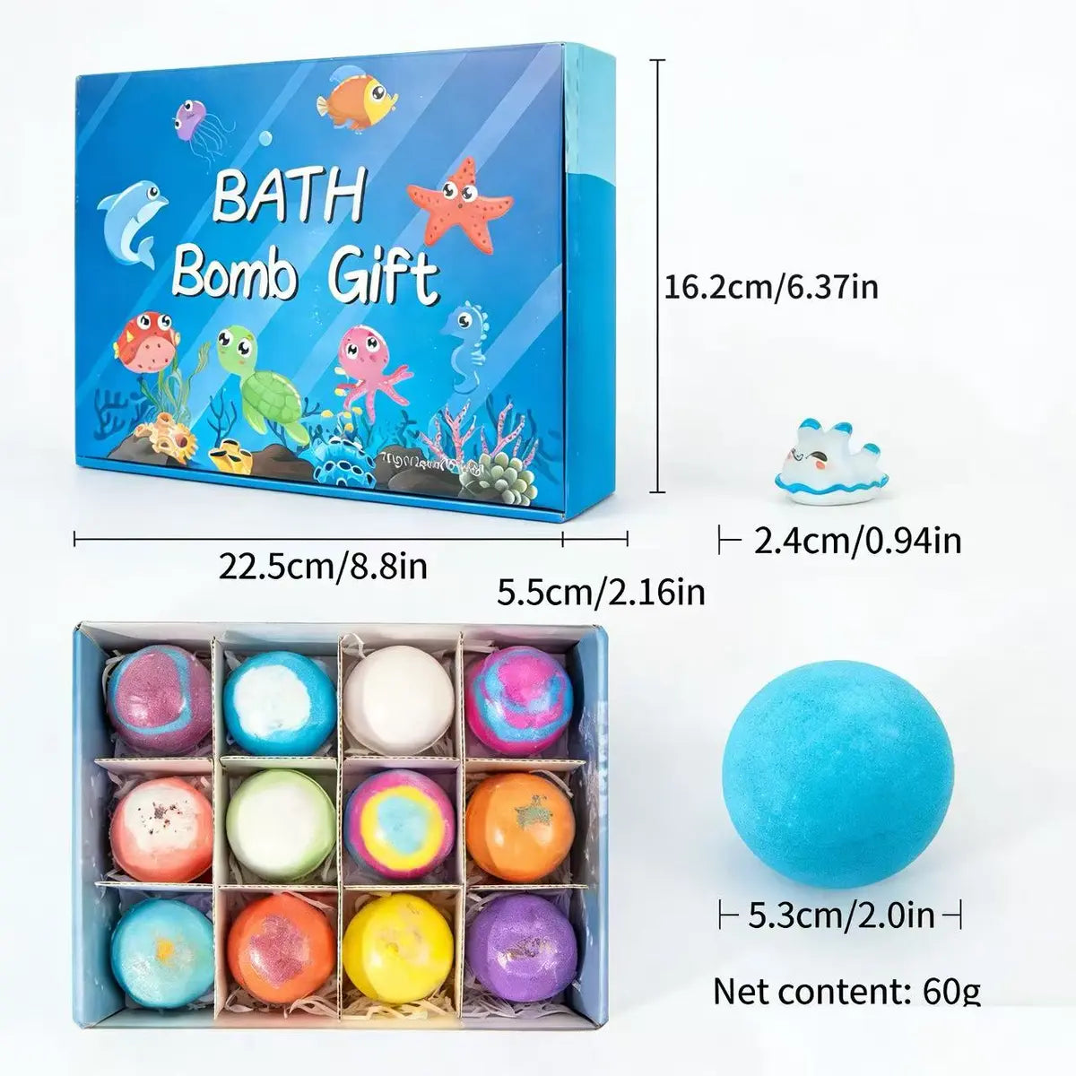 BubbleSprout™ 12-Pack Kid Bath Bombs with Surprise Toys – Natural, Fun, Colorful, and Safe Bubble Spa Gift Set for Children